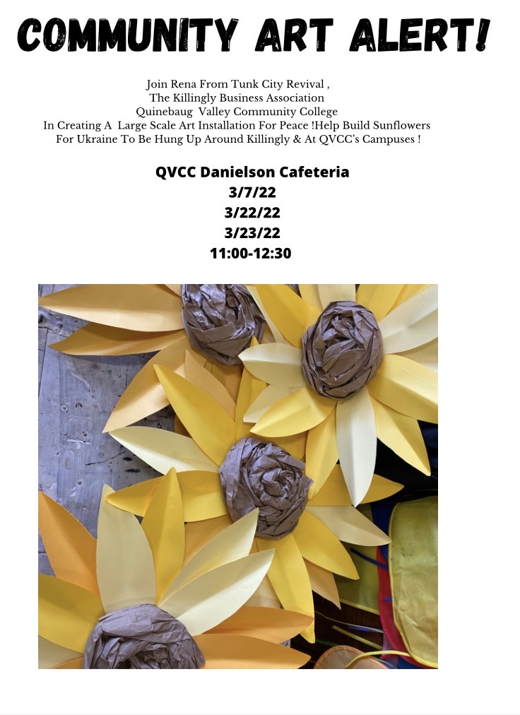 Flyer for the Community Art Alert about Sunflowers for Ukraine