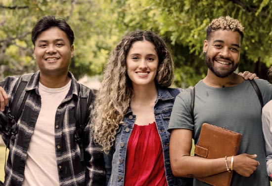 group of smiling students
