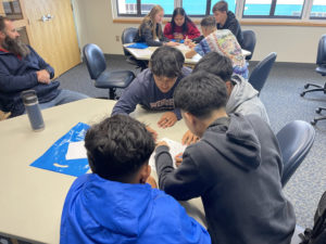 Students work together to simplify and organize information in a Lean Concepts workshop sponsored by the Fastenal Company.